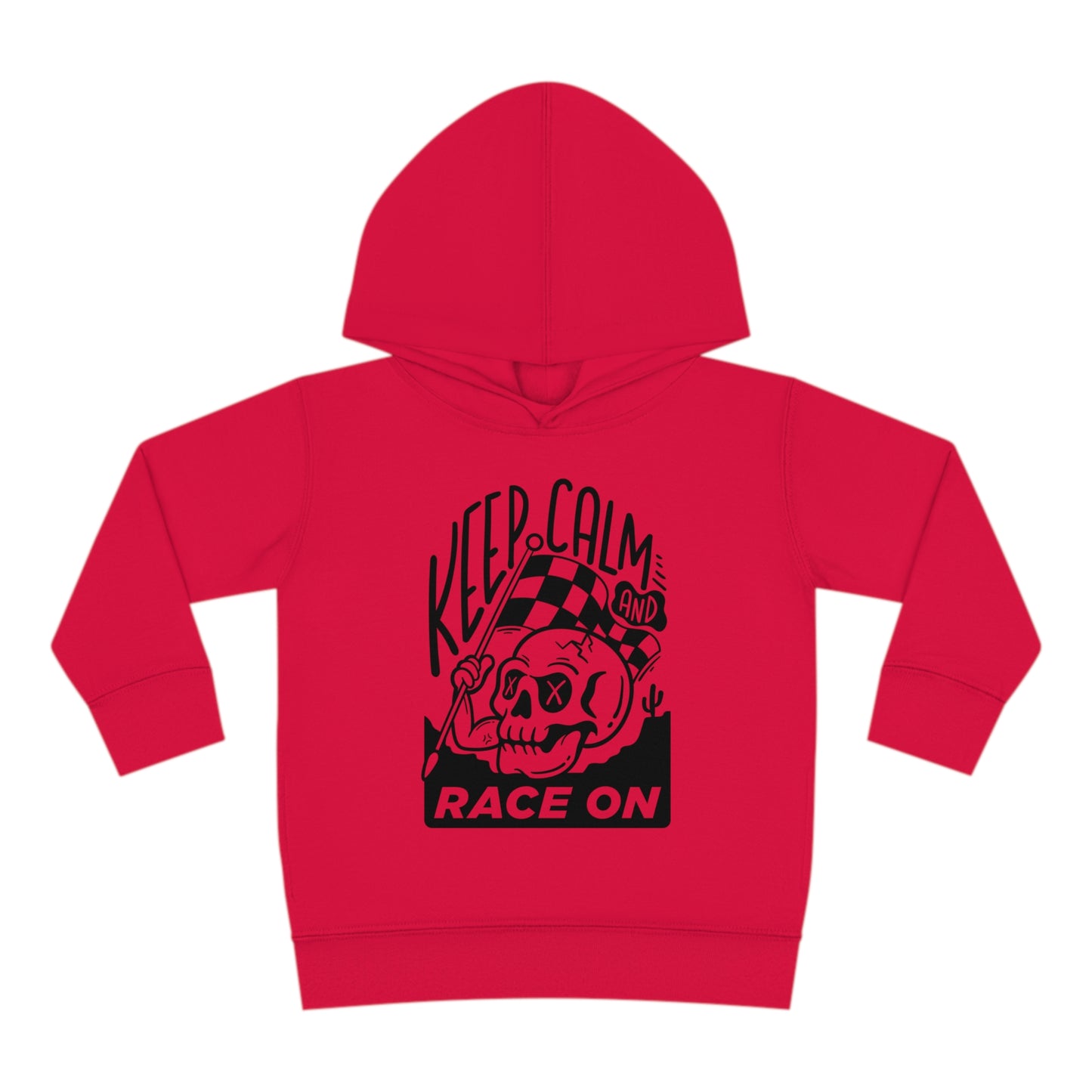 Keep Calm and Race On -Toddler Hooded Sweatshirt