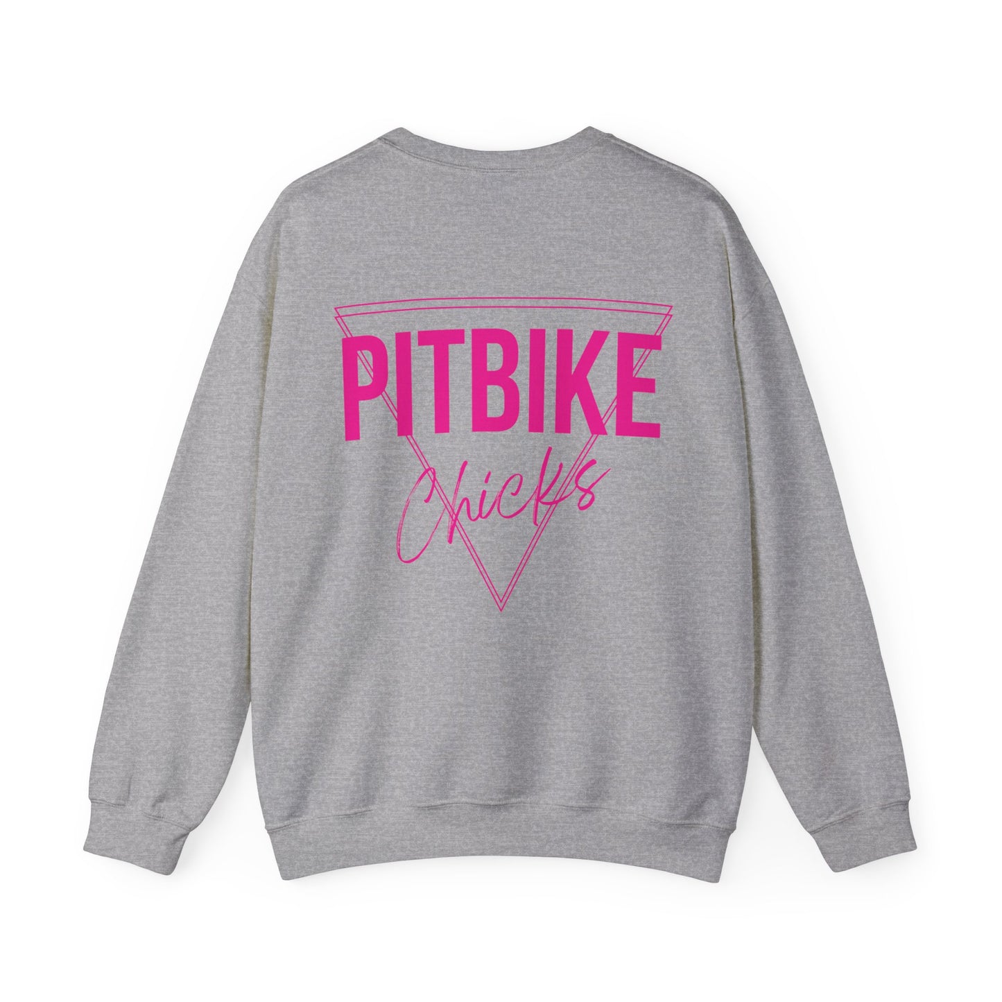 Pit Bike Chicks Pink- Adult Crewneck Sweatshirt