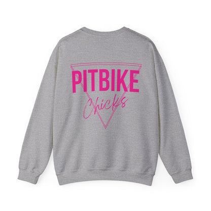 Pit Bike Chicks Pink- Adult Crewneck Sweatshirt