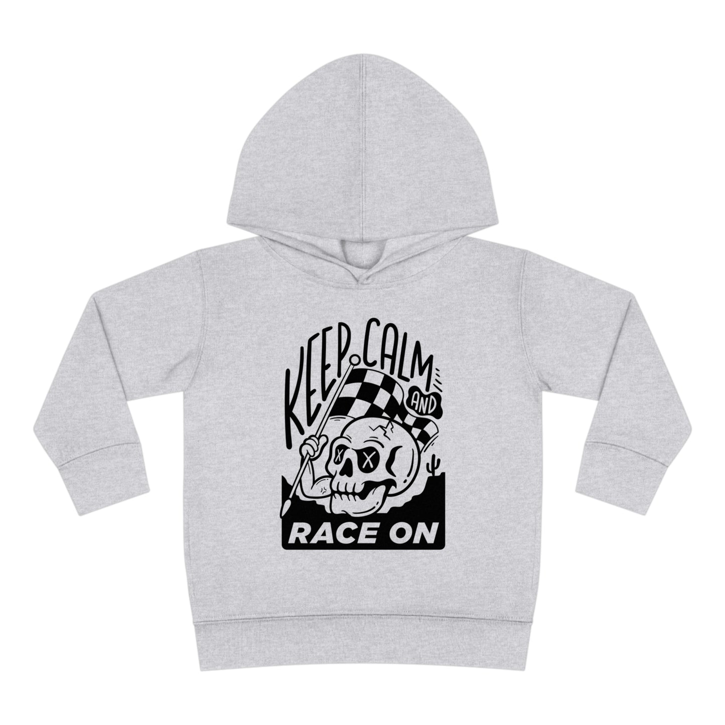 Keep Calm and Race On -Toddler Hooded Sweatshirt