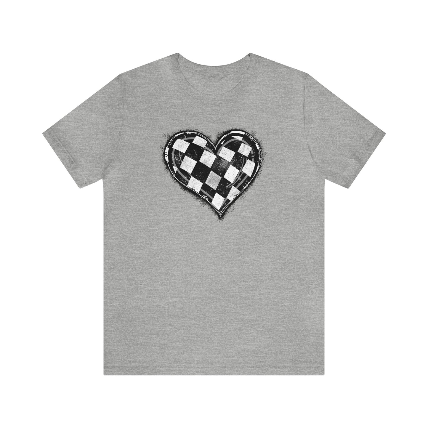 Checkered Heart- Adult T-Shirt