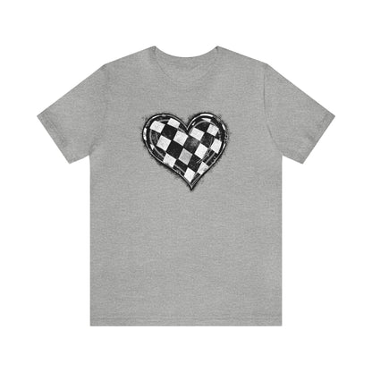 Checkered Heart- Adult T-Shirt