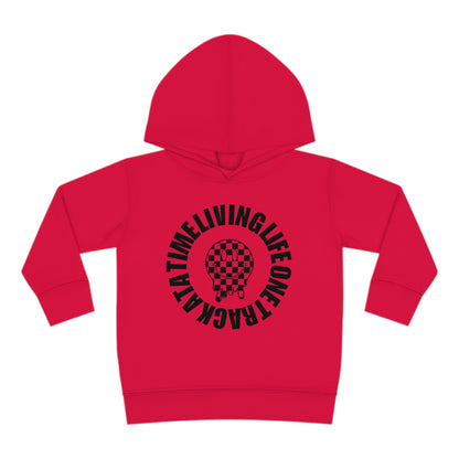 Living Life One Track At A Time Black Checkered Smiley - Toddler Hooded Sweatshirt