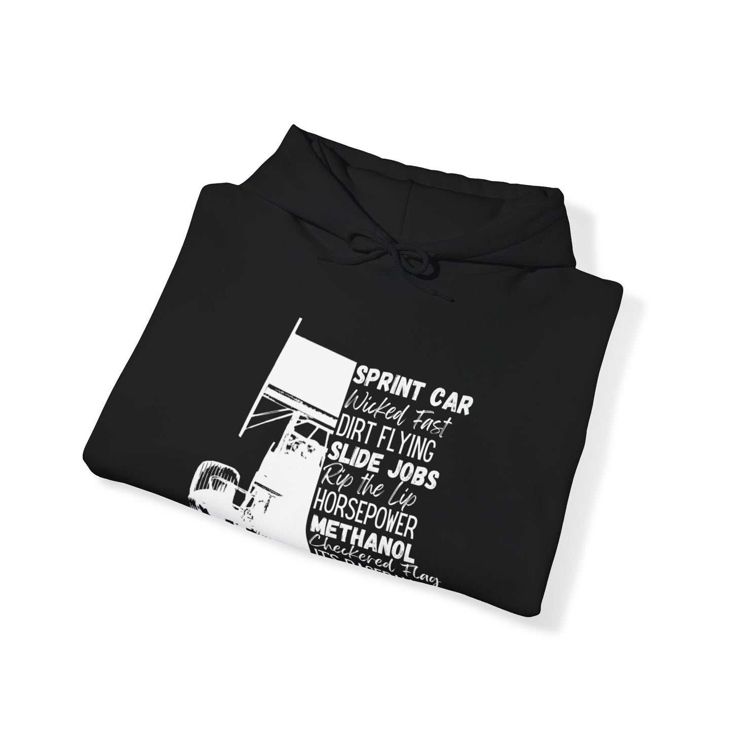 Race Day Sprint Car- Adult Hooded Sweatshirt