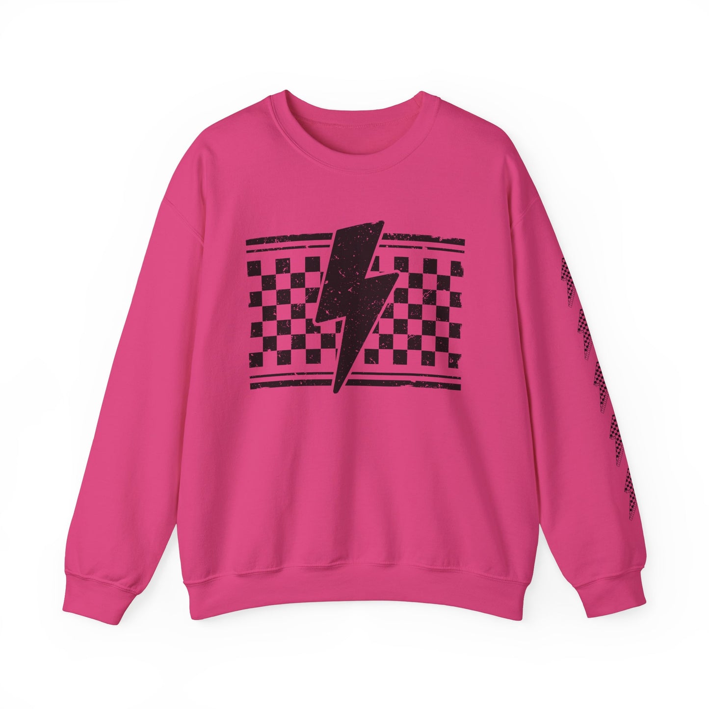 Grunge Checkered Lightning Bolt- Adult Sweatshirt