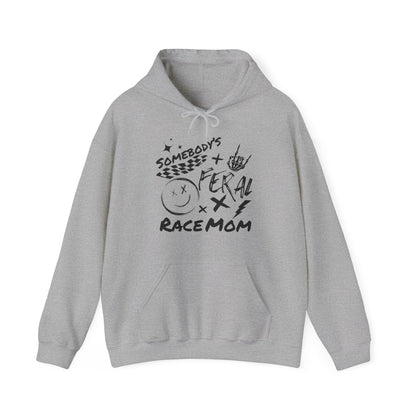Somebody`s Feral Race Mom- Adult Hooded Sweatshirt