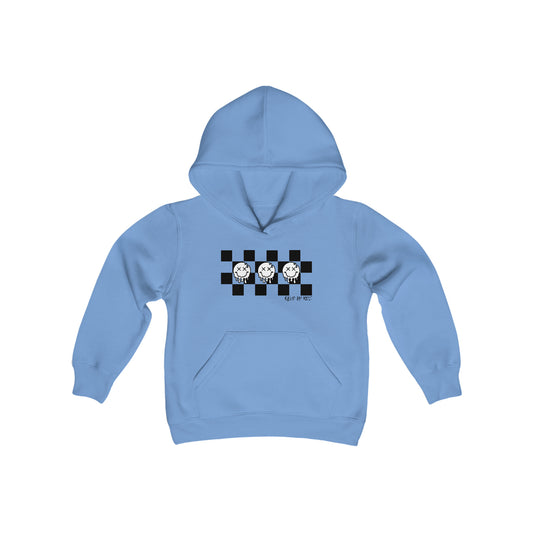 Checkered Smiley's- Youth Hooded Sweatshirt
