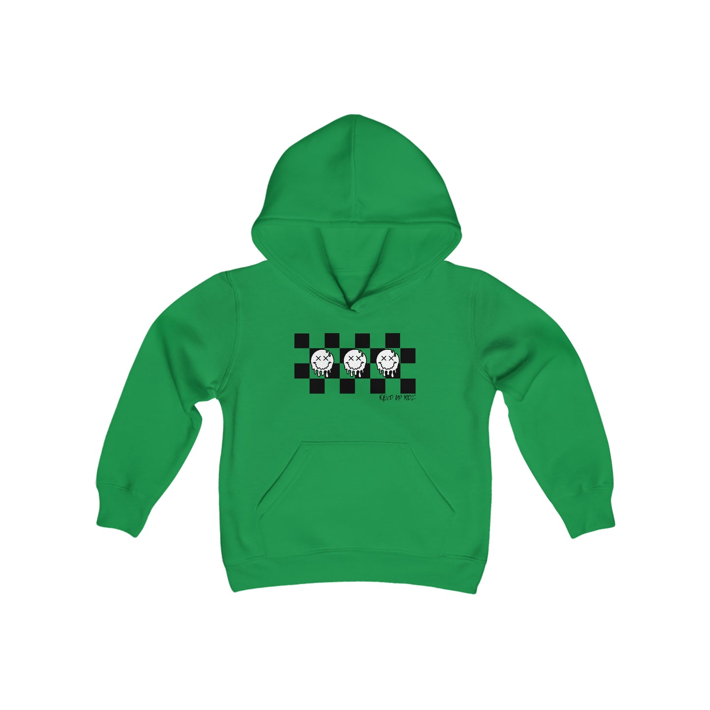 Checkered Smiley's- Youth Hooded Sweatshirt