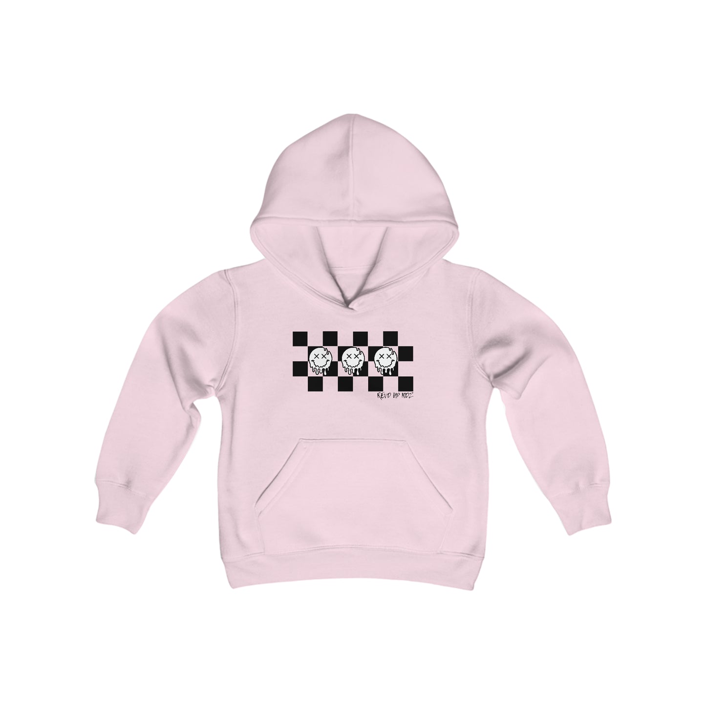 Checkered Smiley's- Youth Hooded Sweatshirt