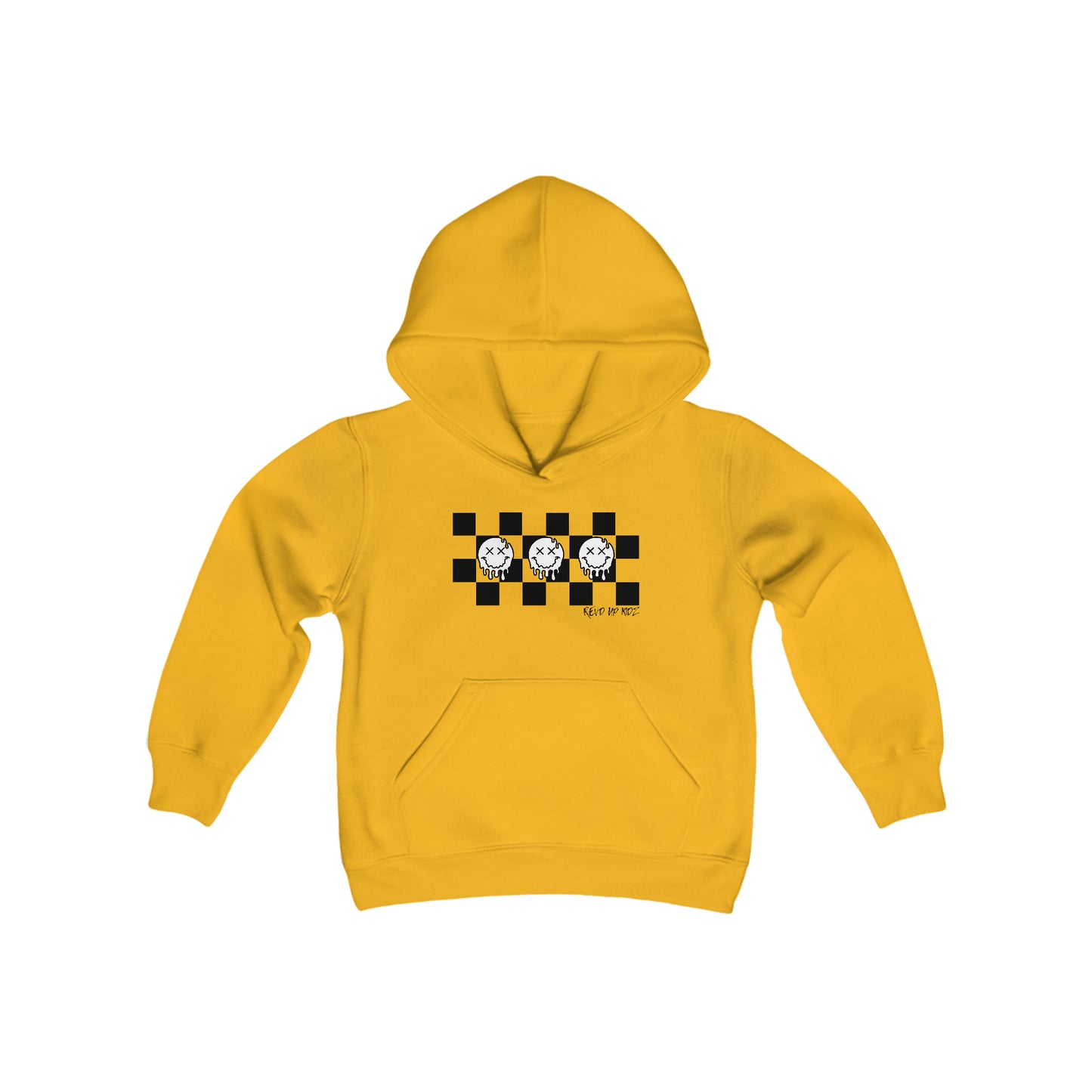 Checkered Smiley's- Youth Hooded Sweatshirt