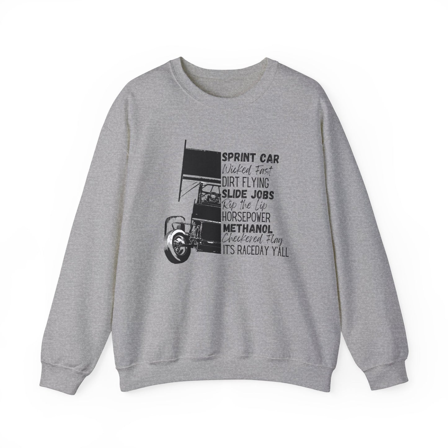 Race Day Sprint Car- Adult Crewneck Sweatshirt