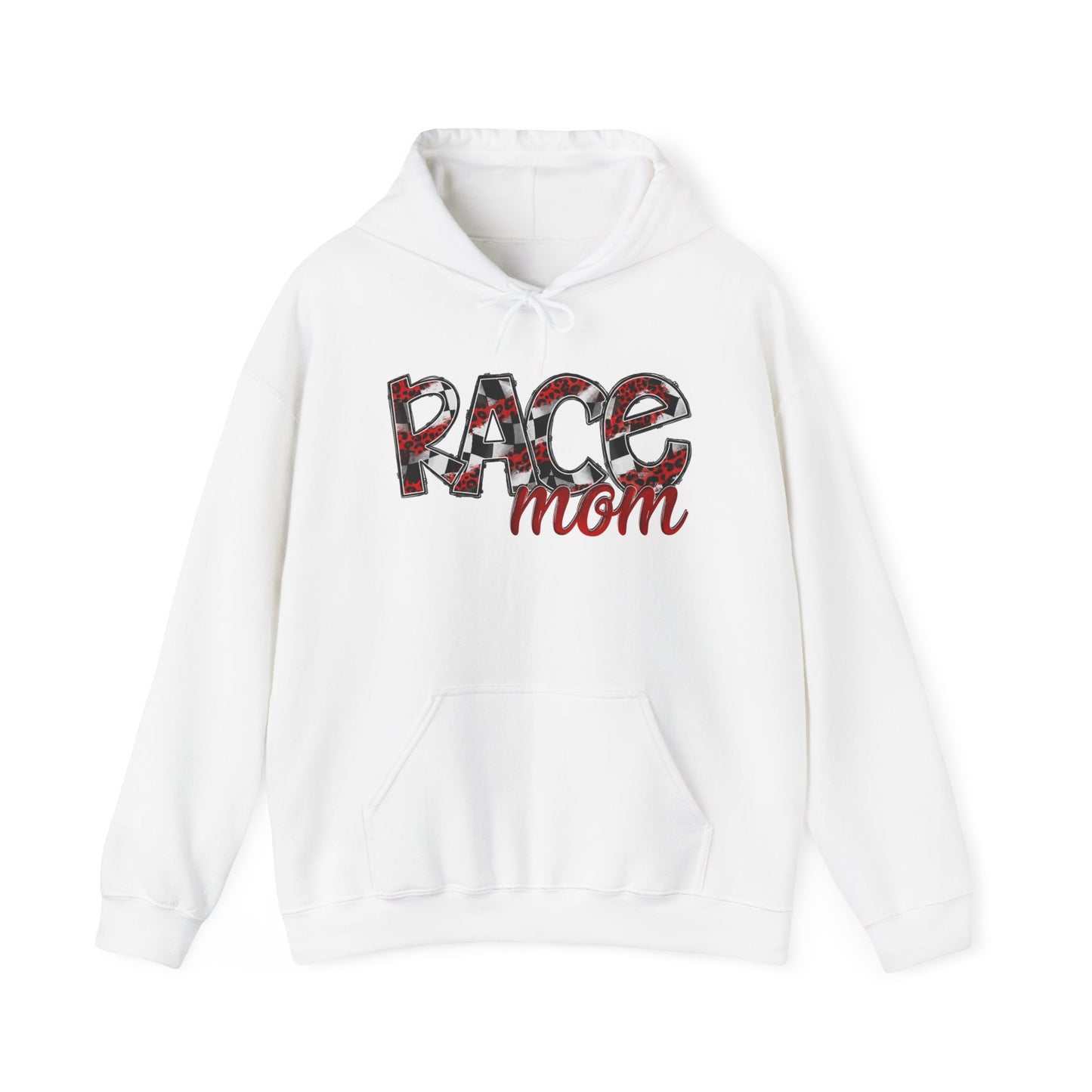 Checked with Red Race Mom- Adult Hooded Sweatshirt