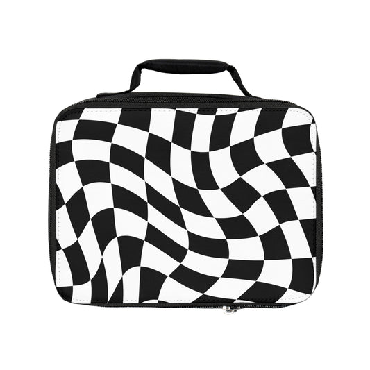 Black and White Checkered - Lunch Bag