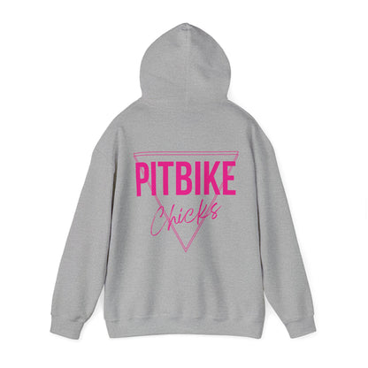 Pit Bike Chicks Pink- Adult Hooded Sweatshirt