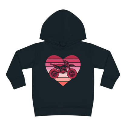 Heart Motorcycle - Toddler Hooded Sweatshirt
