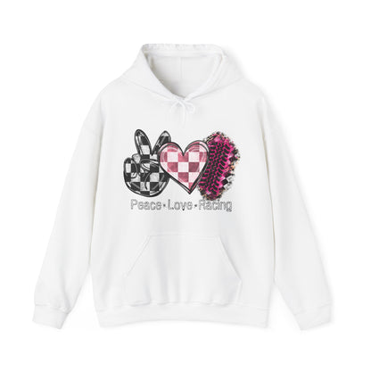 Peace Love Racing- Adult Hooded Sweatshirt