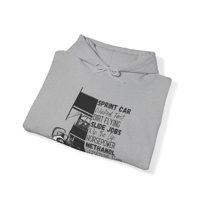 Race Day Sprint Car- Adult Hooded Sweatshirt