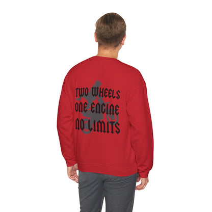 Two Wheels No Limits- Adult Crewneck Sweatshirt