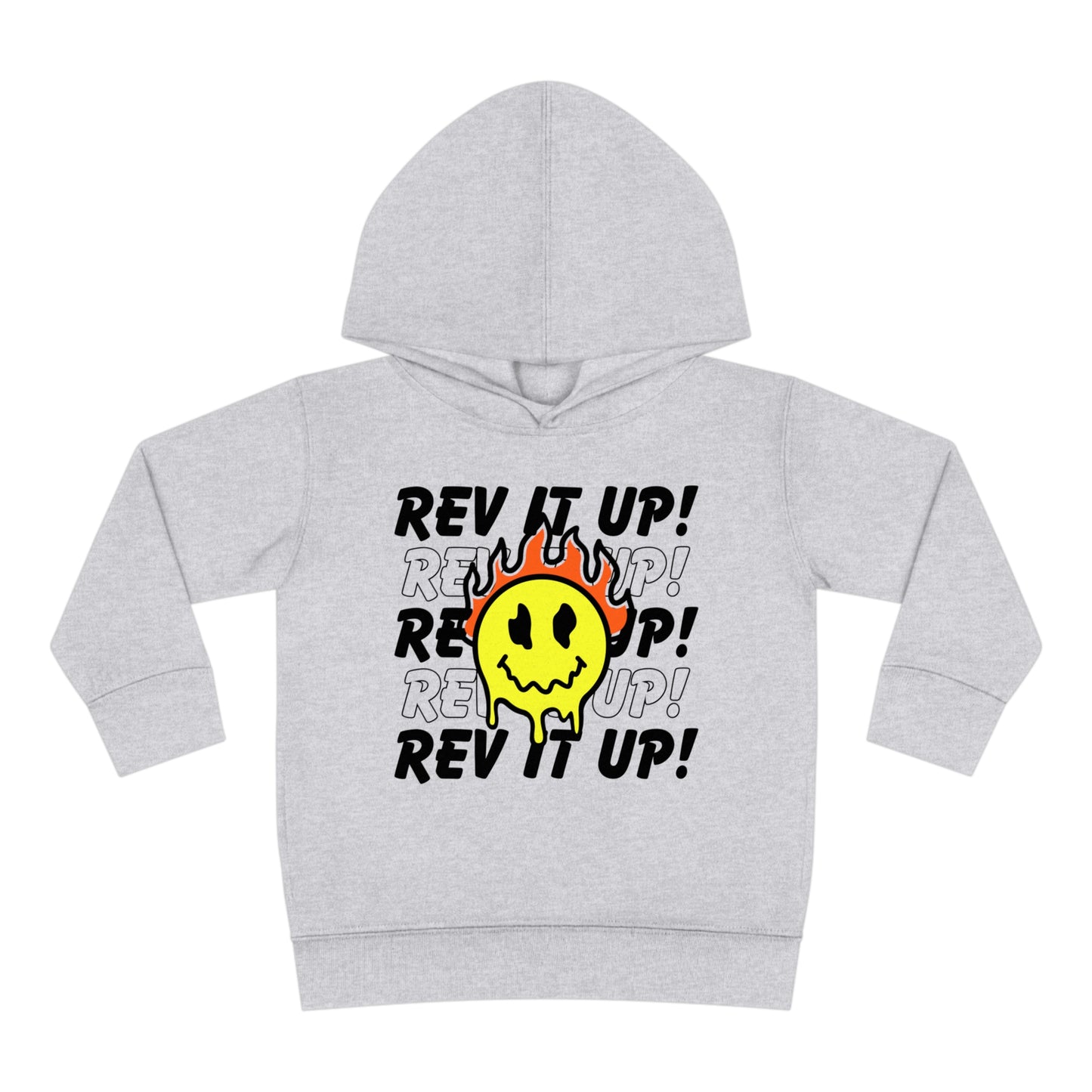 Rev It Up Flame Smiley -Toddler Hooded Sweatshirt