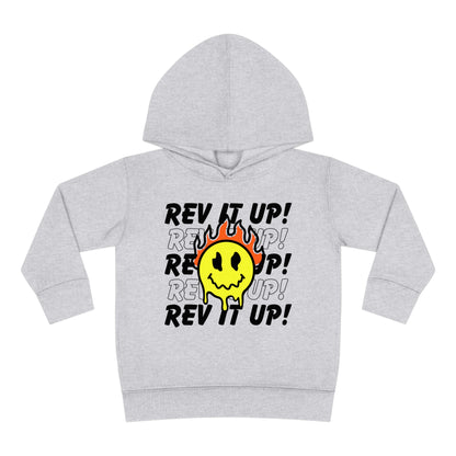 Rev It Up Flame Smiley -Toddler Hooded Sweatshirt