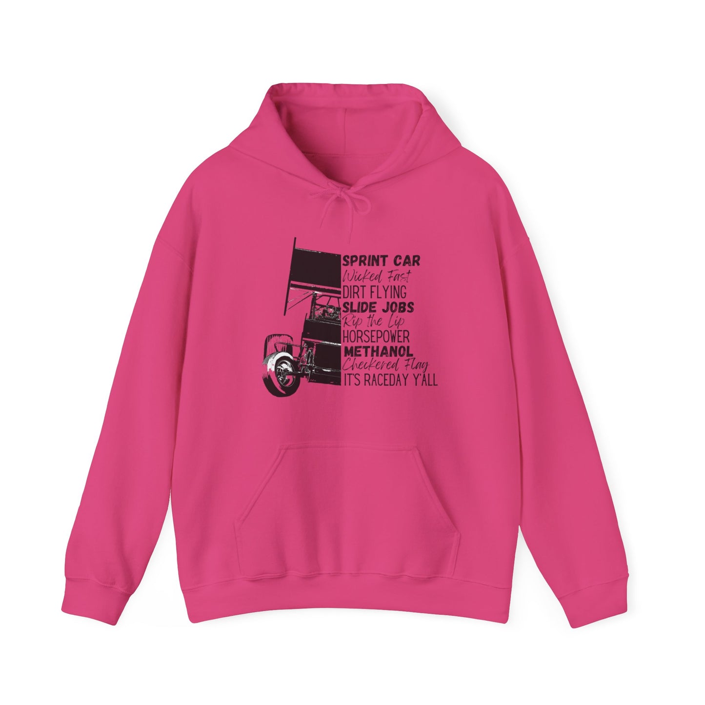 Race Day Sprint Car- Adult Hooded Sweatshirt
