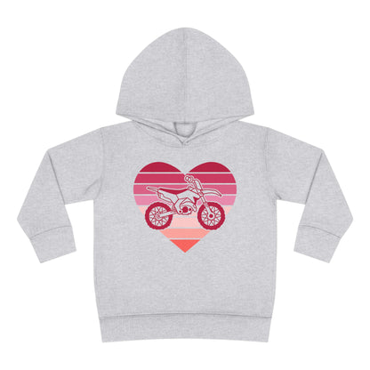 Heart Motorcycle - Toddler Hooded Sweatshirt