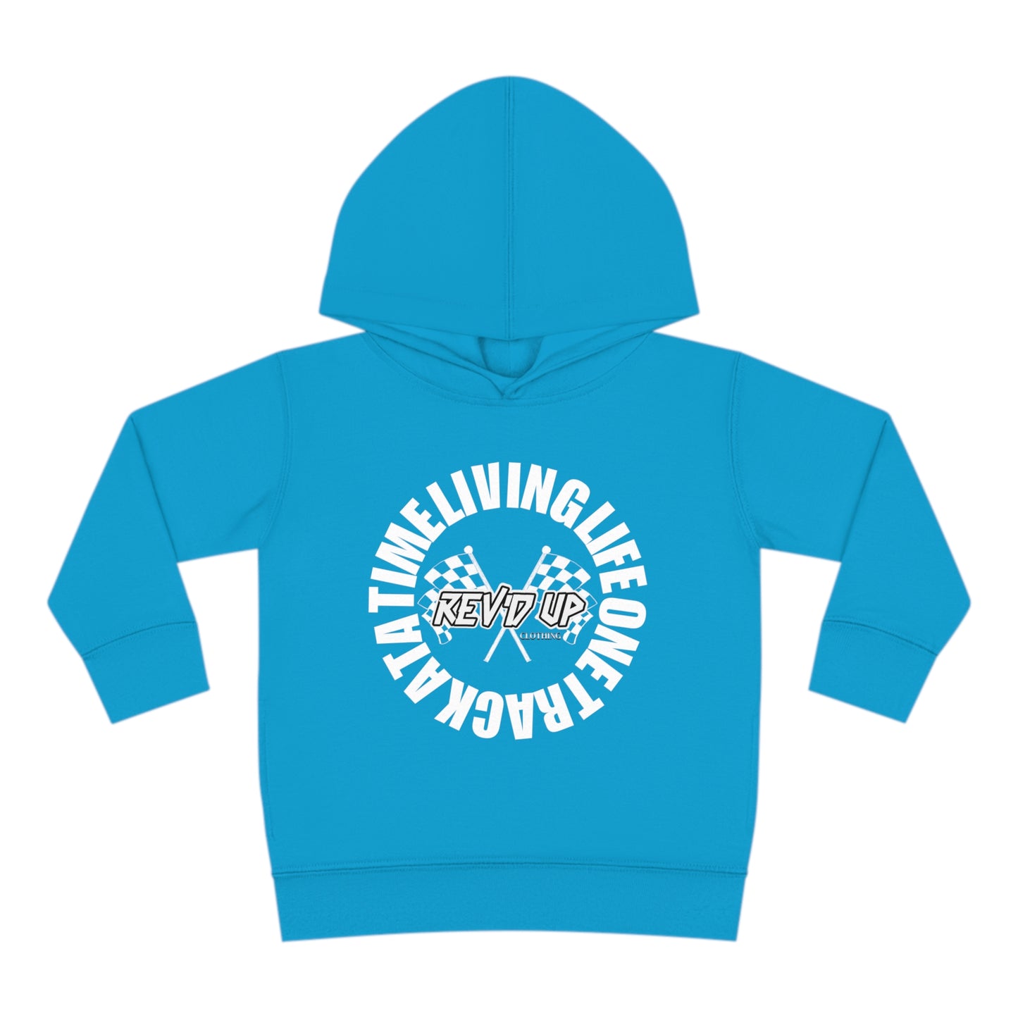 Living Life One Track At A Time White Rev'd Up Clothing - Toddler Hooded Sweatshirt