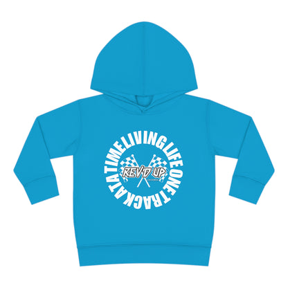 Living Life One Track At A Time White Rev'd Up Clothing - Toddler Hooded Sweatshirt