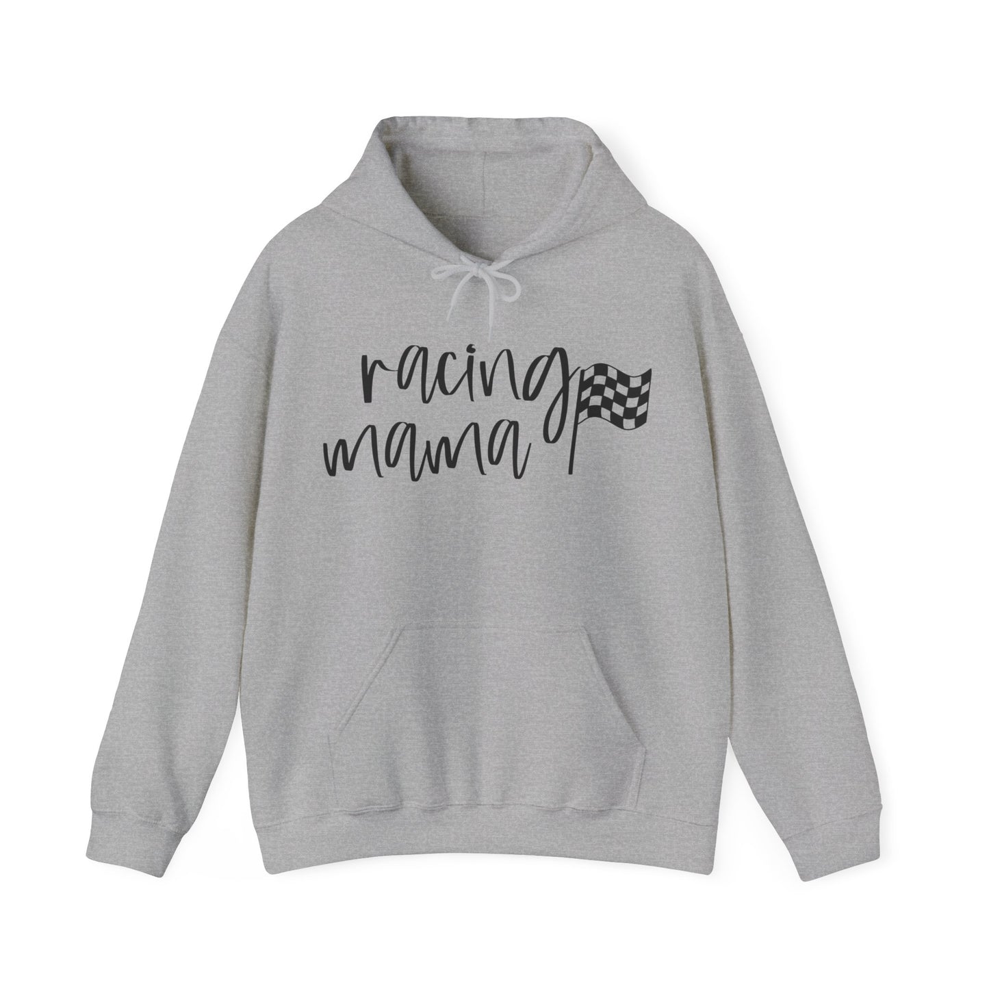 Race Mama with Flag- Adult Hooded Sweatshirt