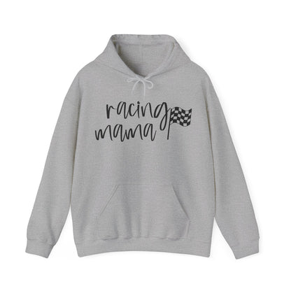 Race Mama with Flag- Adult Hooded Sweatshirt