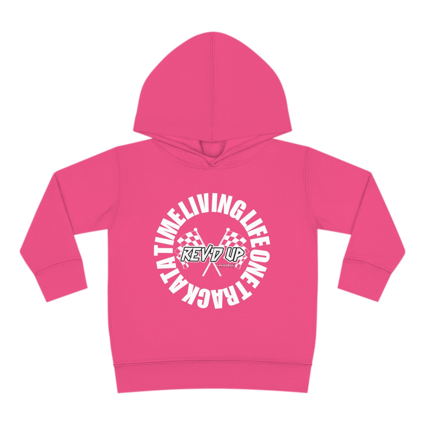 Living Life One Track At A Time White Rev'd Up Clothing - Toddler Hooded Sweatshirt