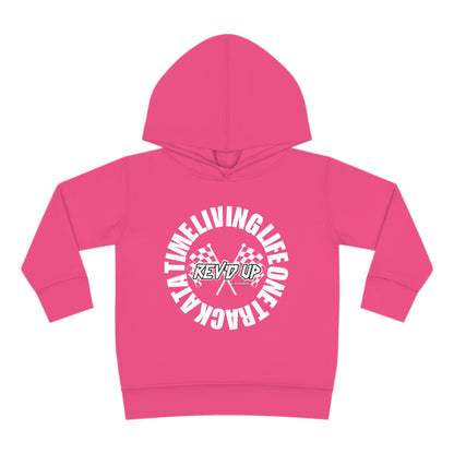 Living Life One Track At A Time White Rev'd Up Clothing - Toddler Hooded Sweatshirt