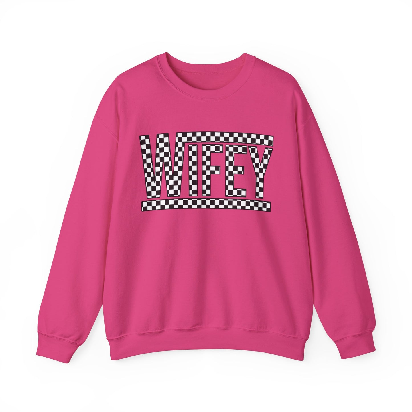 Checkered Wifey- Adult Crewneck Sweatshirt