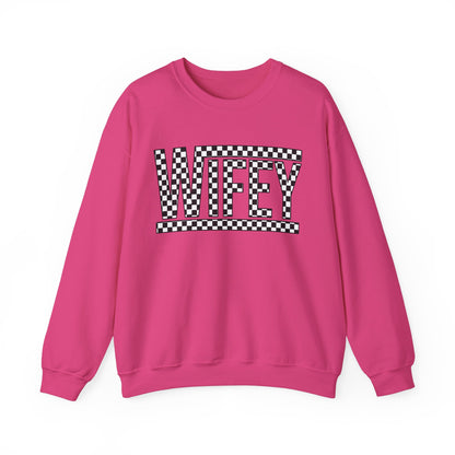 Checkered Wifey- Adult Crewneck Sweatshirt