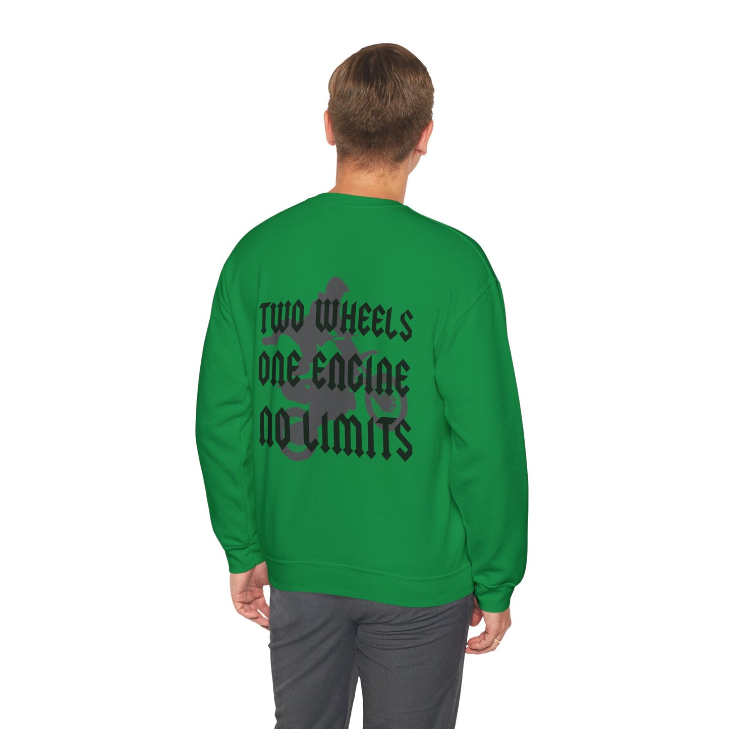 Two Wheels No Limits- Adult Crewneck Sweatshirt
