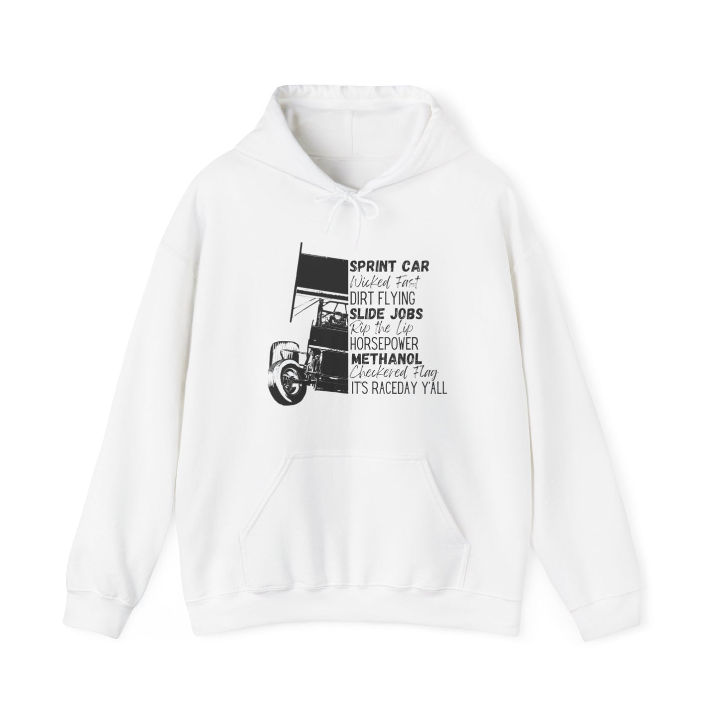 Race Day Sprint Car- Adult Hooded Sweatshirt