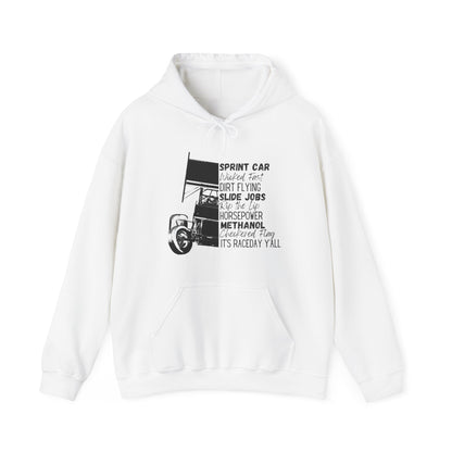 Race Day Sprint Car- Adult Hooded Sweatshirt