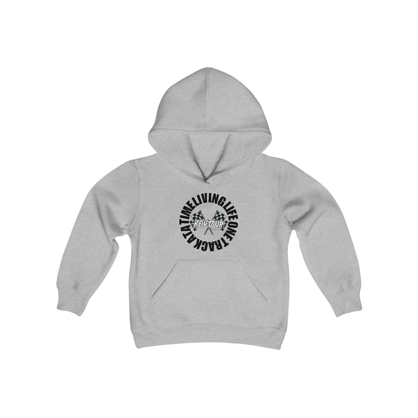 Living Life One Track At A Time Black Rev'd Up Clothing - Youth Hooded Sweatshirt