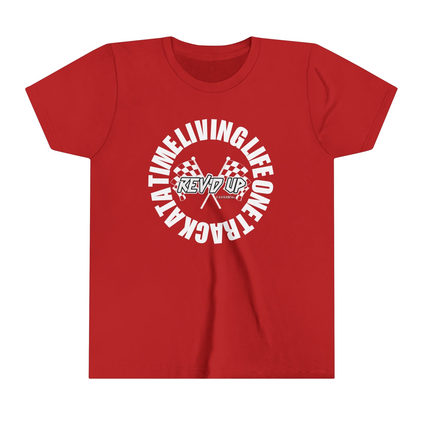 Living Life One Track At A Time White Rev'd Up Clothing - Youth T-Shirt