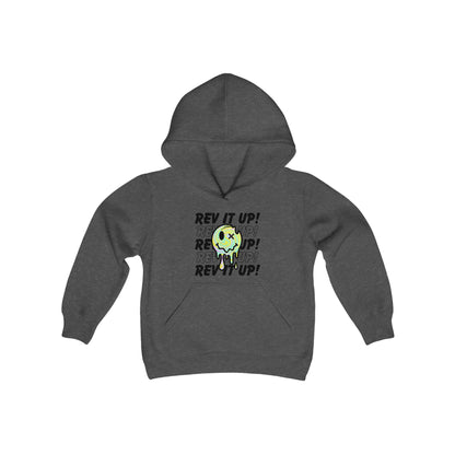 Rev It Up Retro Smiley -Youth Hooded Sweatshirt