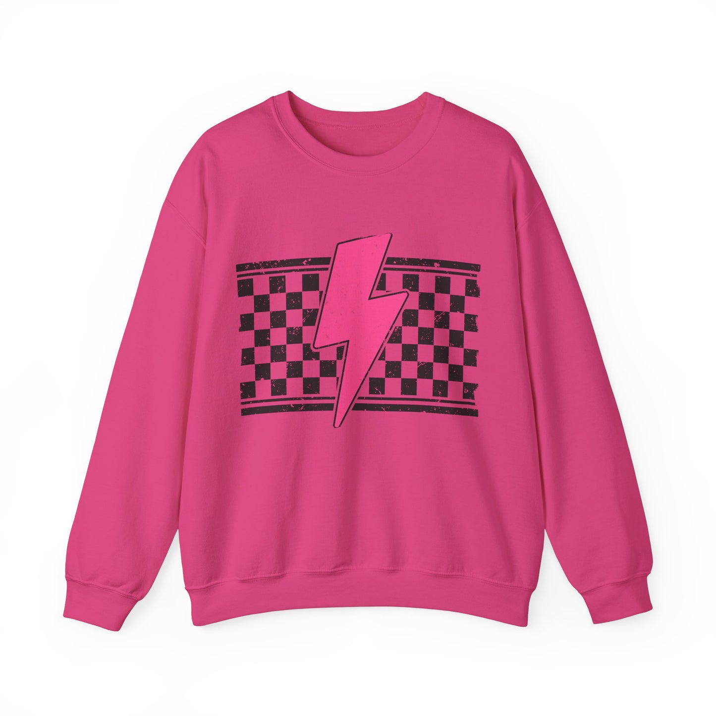 Pink Lightening Bolt- Adult Crewneck Sweatshirt