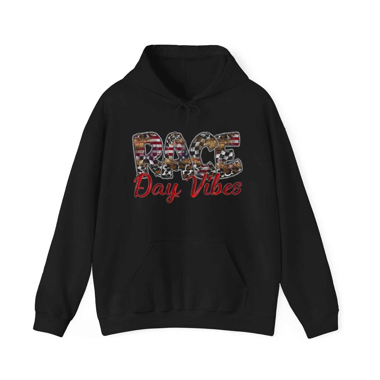 Race Day Vibes Wild American- Adult Hooded Sweatshirt