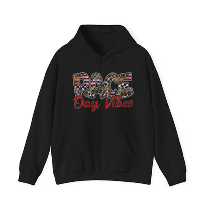Race Day Vibes Wild American- Adult Hooded Sweatshirt