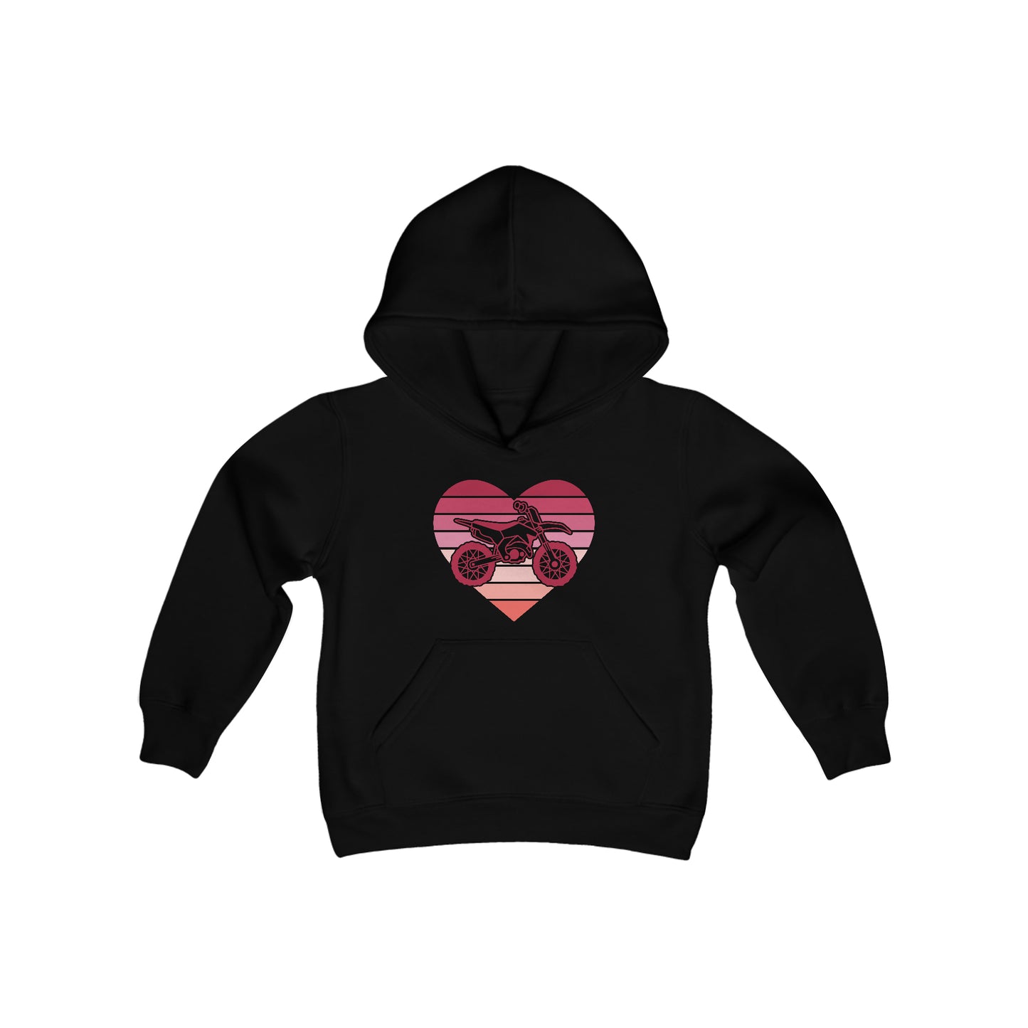 Heart Motorcycle - Youth Hooded Sweatshirt