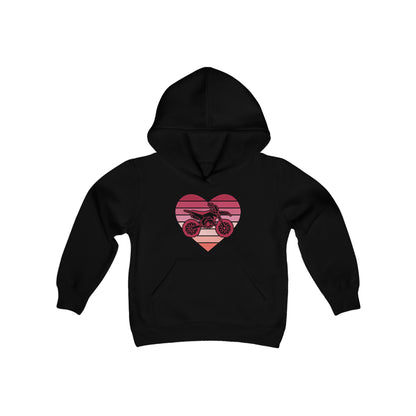 Heart Motorcycle - Youth Hooded Sweatshirt
