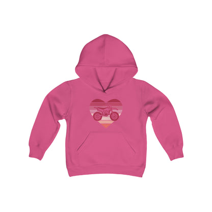 Heart Motorcycle - Youth Hooded Sweatshirt