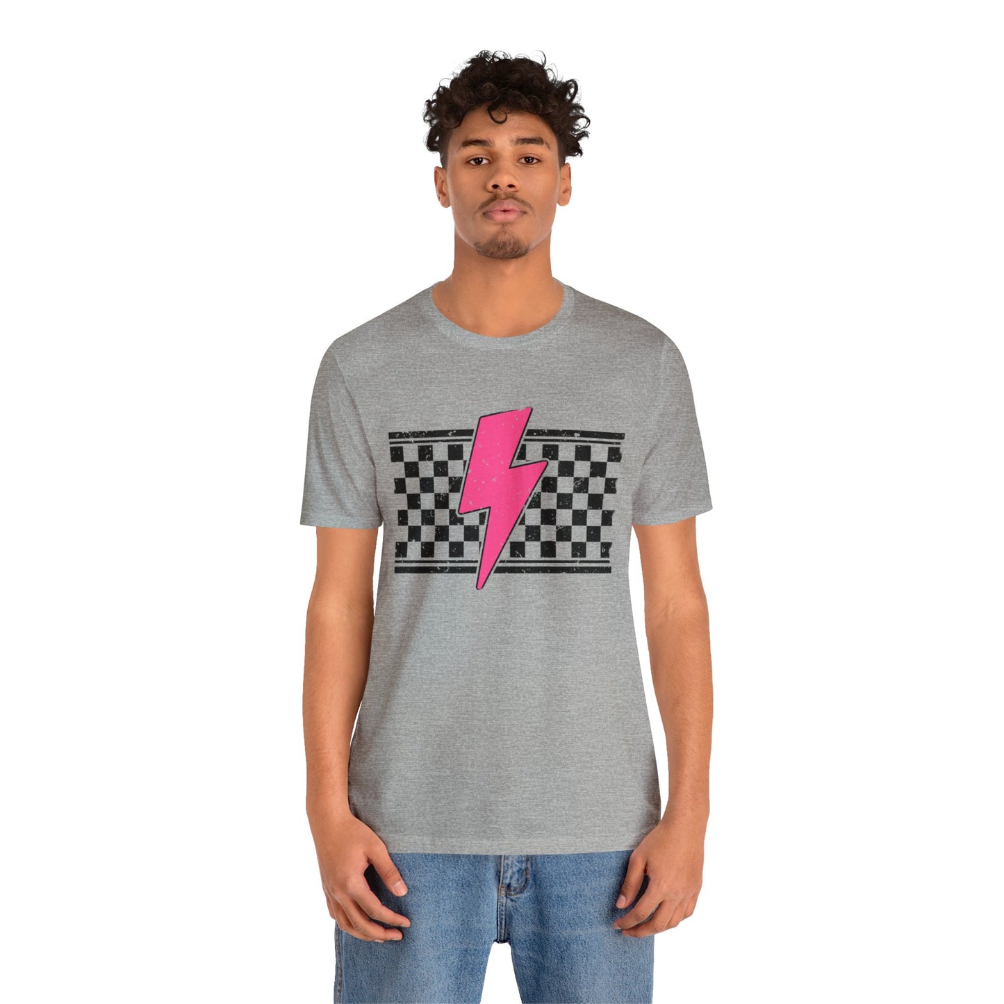 Pink Lightening Bolt- Adult T-Shirt