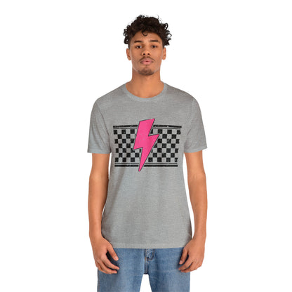 Pink Lightening Bolt- Adult T-Shirt