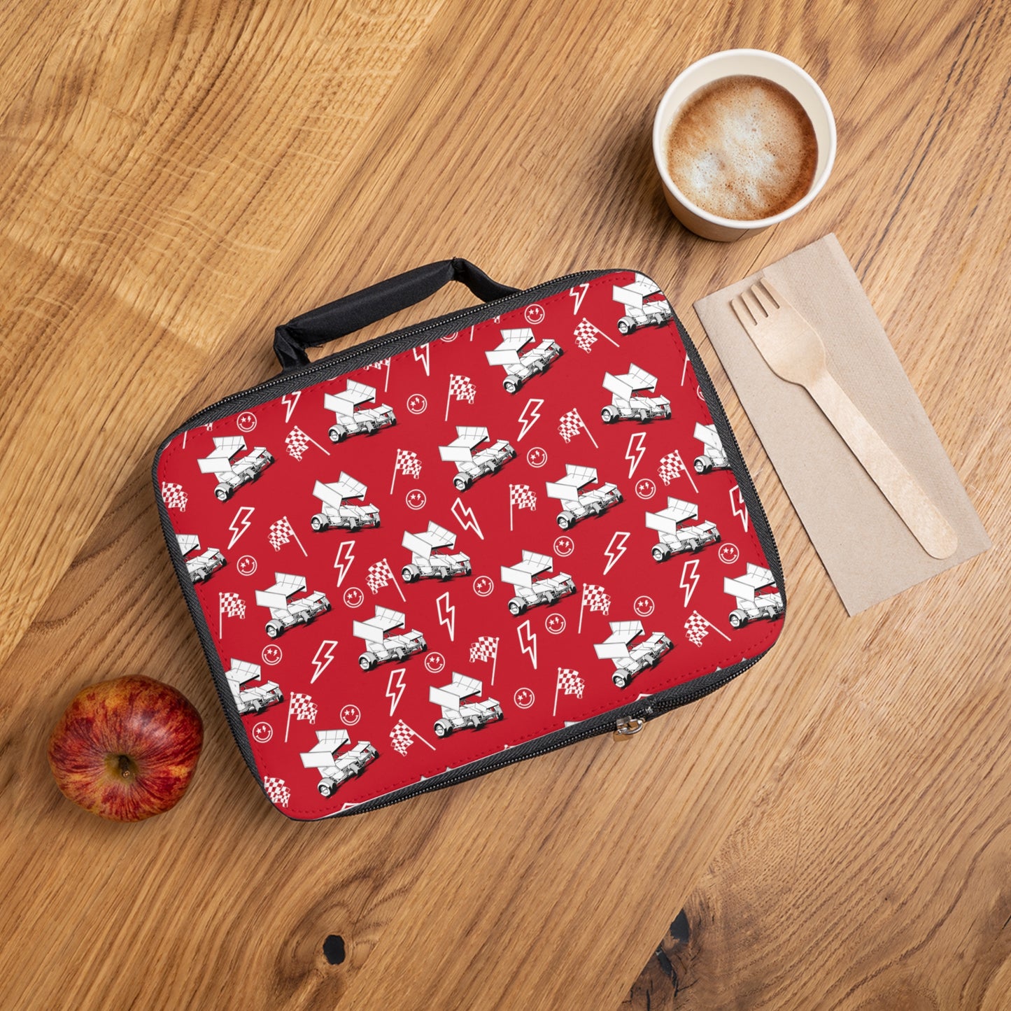 Sprint Car - Micro Racing - Lunch Bag- Dark Red