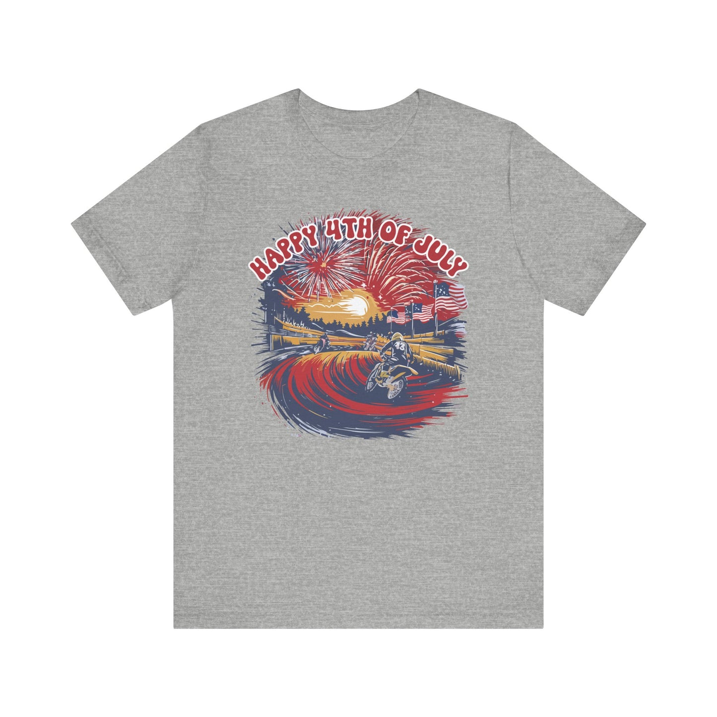 Fourth of July Motocross- Adult T-Shirt